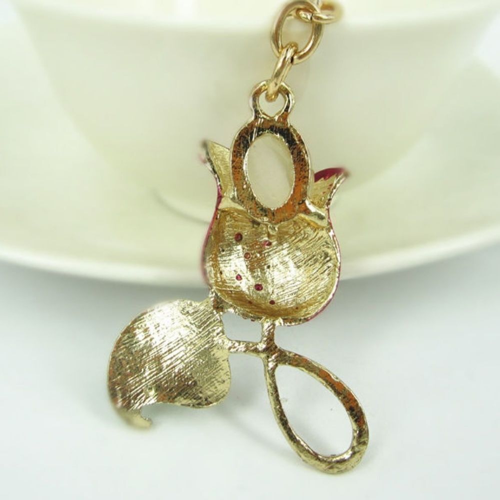 Keyring Rhinestone Rose Flowers 4 for $20 - Picture 3 of 3